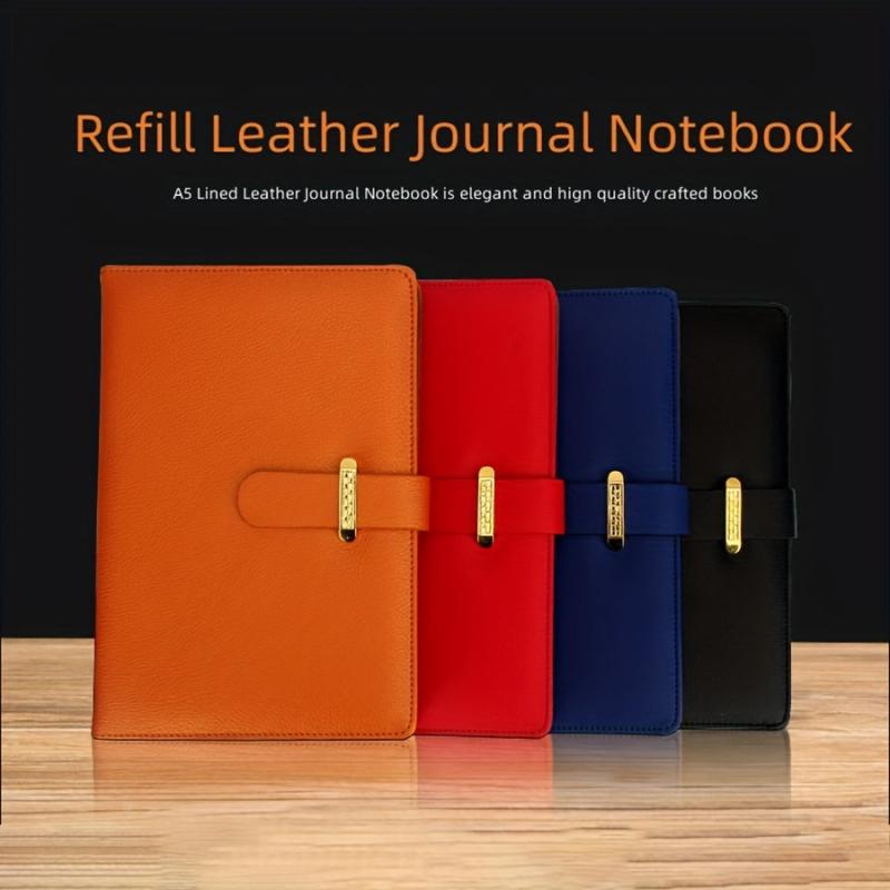 ZMHQLPDZ A5 Leather Lined Diary Notebook Classic Hardcover Business