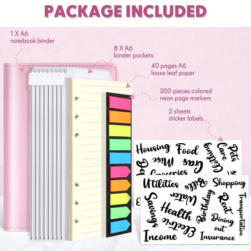 A6 Loose leaf Book Macaron Hand Account Book Cash Budget 6 Holes