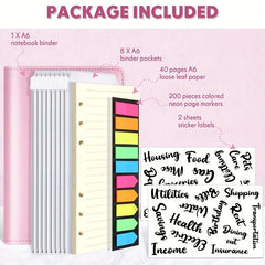 A6 Loose leaf Book Macaron Hand Account Book Cash Budget 6 Holes