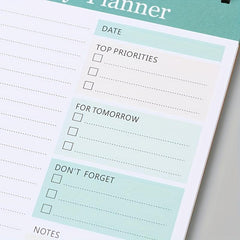 Daily Planner Notepad Undated 52 Sheets Tear Off Checklist