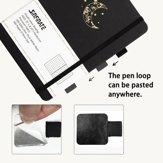 Dotted Journal Bullet Notebook Vegan Leather 160Gsm Thick Paper, Inner Pocket