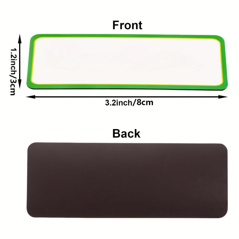 54pcs Magnetic Dry Erase Labels Name Plate Tags Reusable Neon Name Stickers