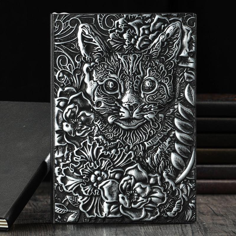 Vintage Cat A5 Embossed Journal Notepad Travel Planner School Office Notebook