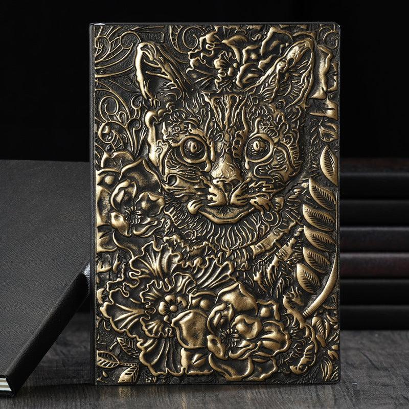 Vintage Cat A5 Embossed Journal Notepad Travel Planner School Office Notebook