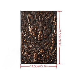 Vintage Cat A5 Embossed Journal Notepad Travel Planner School Office Notebook