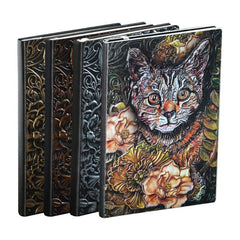 Vintage Cat A5 Embossed Journal Notepad Travel Planner School Office Notebook