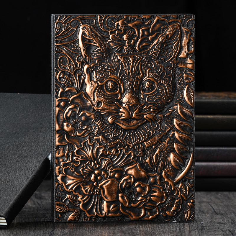Vintage Cat A5 Embossed Journal Notepad Travel Planner School Office Notebook