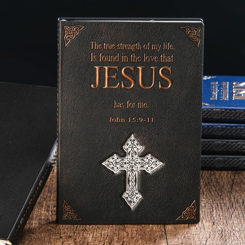 A5 Cross Notebook Vintage Leather Bible Book Notepad Diary Halloween Gift