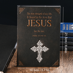 A5 Cross Notebook Vintage Leather Bible Book Notepad Diary Halloween Gift