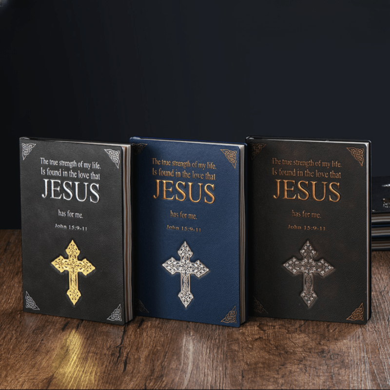 A5 Cross Notebook Vintage Leather Bible Book Notepad Diary Halloween Gift