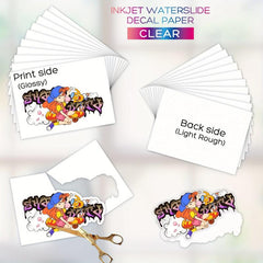 L&C Inkjet Transfer Paper Water Slide Sticker A4 Size 20 Sheets