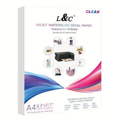 L&C Inkjet Transfer Paper Water Slide Sticker A4 Size 20 Sheets