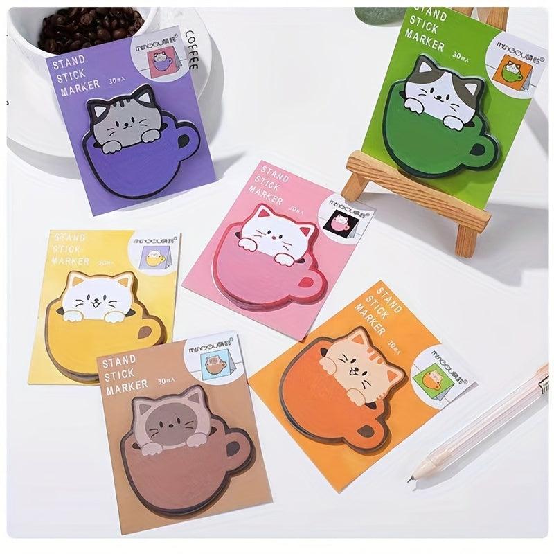 Cat Sticky Notes Colorful Memo Pad Reusable & Portable