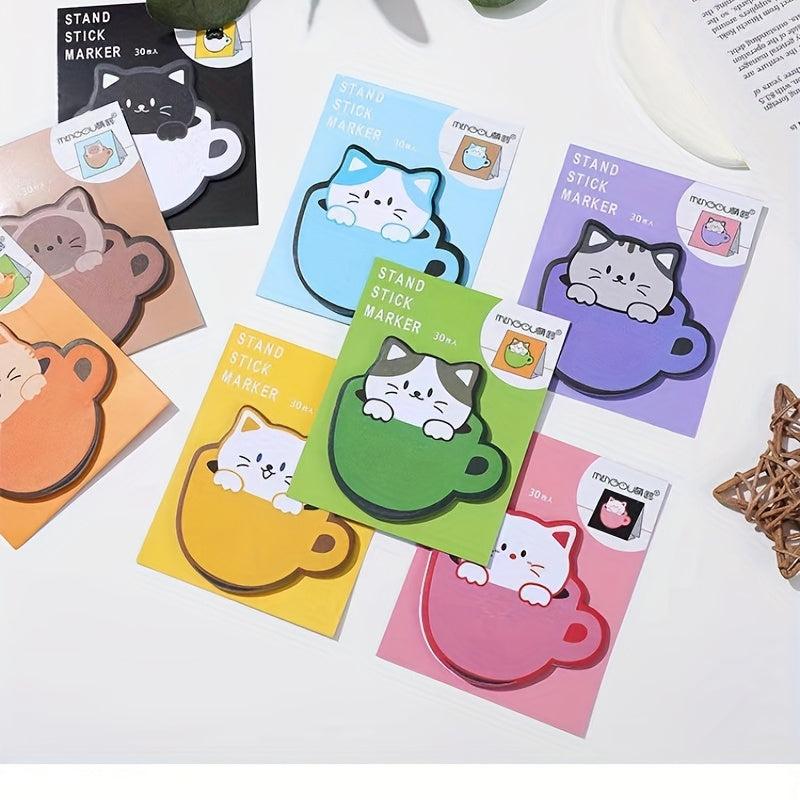 Cat Sticky Notes Colorful Memo Pad Reusable & Portable