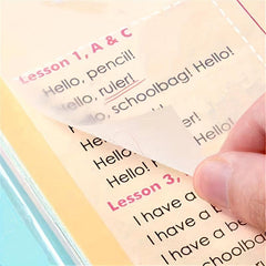 50 Transparent Paper Stickers Memo Pad Bookmark Pen Memo Stickers