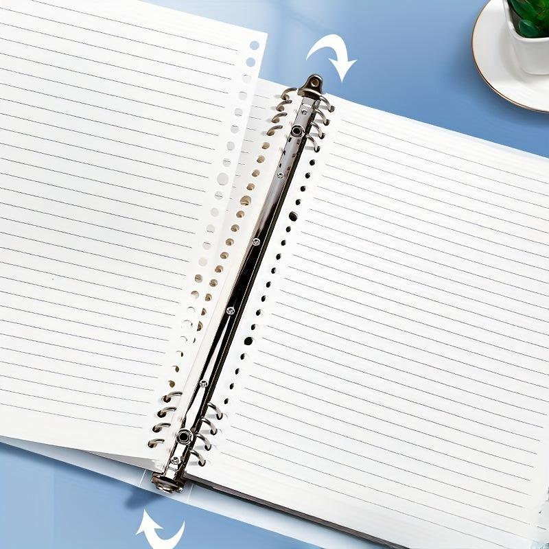 Minimalist Thickened Horizontal Line Grid Metal Clip Binder