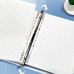 Minimalist Thickened Horizontal Line Grid Metal Clip Binder
