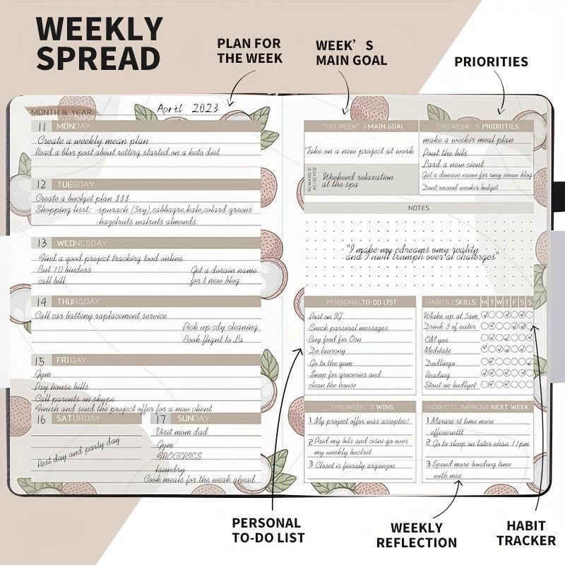 Planner Efficiency Handbook Weekly Monthly Schedule Strap Stickers