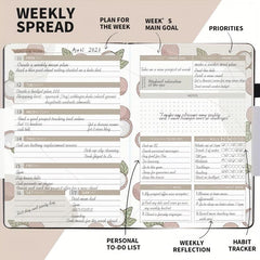 Planner Efficiency Handbook Weekly Monthly Schedule Strap Stickers