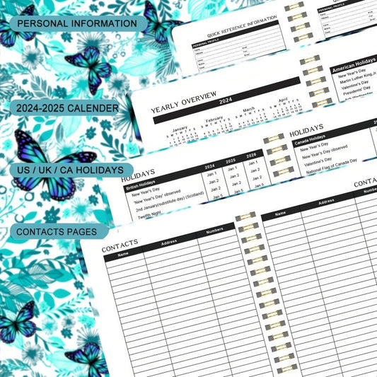 Planner Weekly Monthly Yearly Jan Dec Spiral Bound Hardcover Wirebound