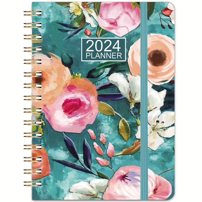 Planner Weekly Monthly Yearly Jan Dec Spiral Bound Hardcover Wirebound