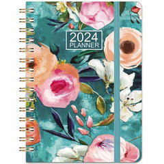 Planner Weekly Monthly Yearly Jan Dec Spiral Bound Hardcover Wirebound
