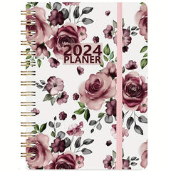 Planner Weekly Monthly Yearly Jan Dec Spiral Bound Hardcover Wirebound