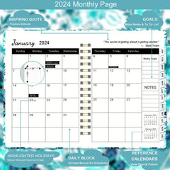 Planner Weekly Monthly Yearly Jan Dec Spiral Bound Hardcover Wirebound