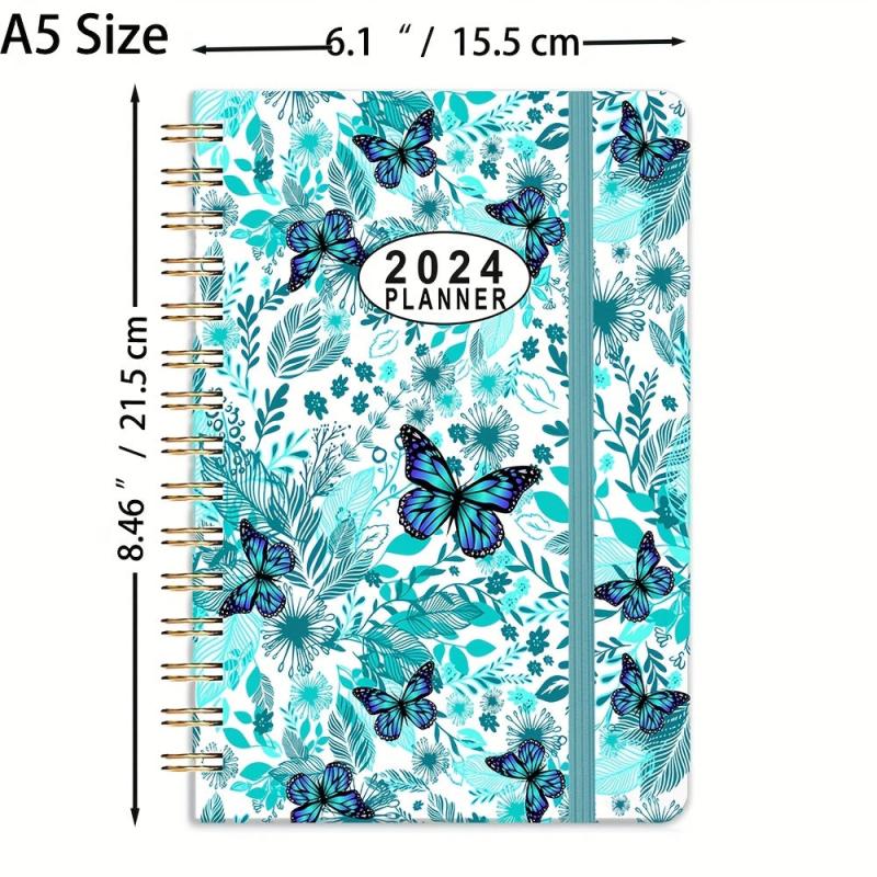 Planner Weekly Monthly Yearly Jan Dec Spiral Bound Hardcover Wirebound