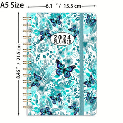 Planner Weekly Monthly Yearly Jan Dec Spiral Bound Hardcover Wirebound