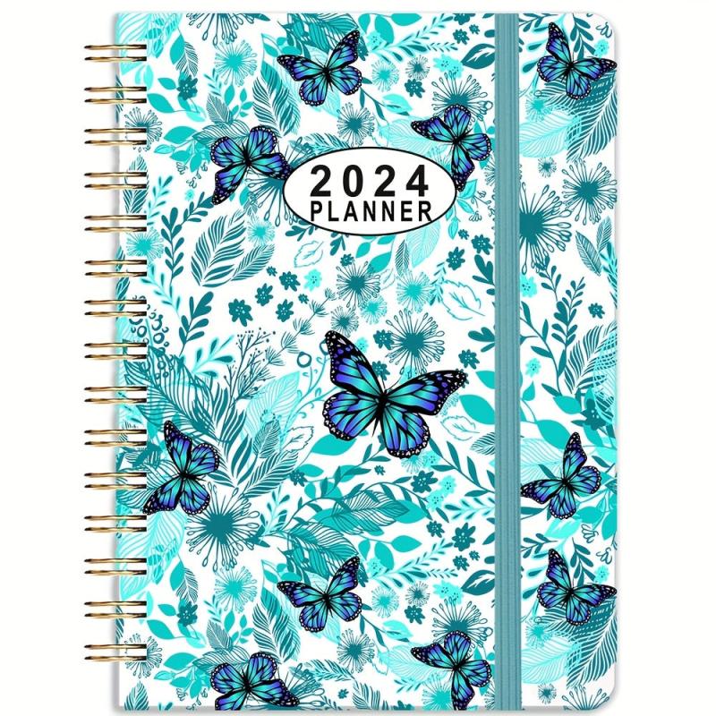 Planner Weekly Monthly Yearly Jan Dec Spiral Bound Hardcover Wirebound