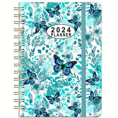 Planner Weekly Monthly Yearly Jan Dec Spiral Bound Hardcover Wirebound