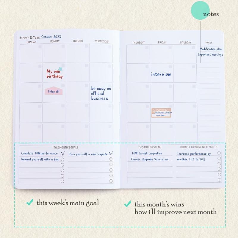 A5 Weekly Planner & Goals Journal - Time Management & Productivity