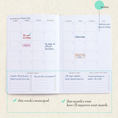 A5 Weekly Planner & Goals Journal - Time Management & Productivity