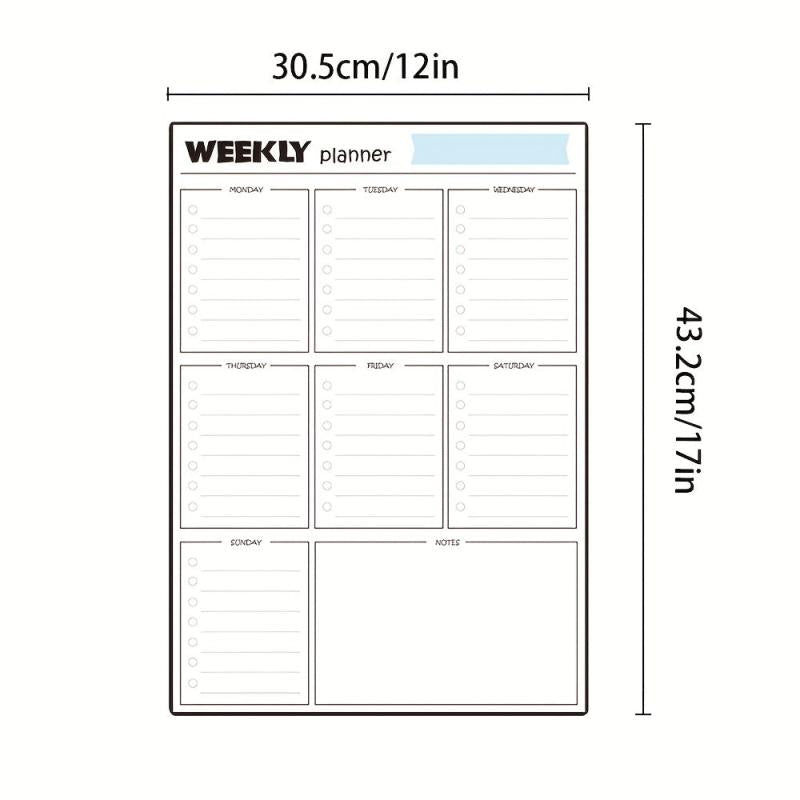 Magnetic Dry Erase Weekly Calendar Whiteboard For Fridge with Markers