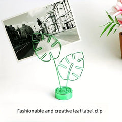 Metal Monstera Leaf Card Holder Golden Rose Note Desktop Decoration
