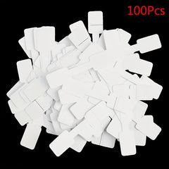 50-100pcs Blank Tag Necklace Ring Jewelry Coated Paper Sticker Tag