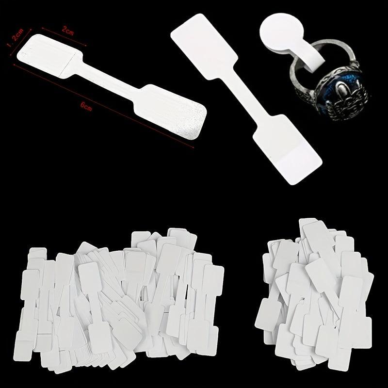 50-100pcs Blank Tag Necklace Ring Jewelry Coated Paper Sticker Tag