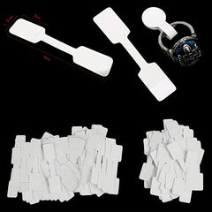 50-100pcs Blank Tag Necklace Ring Jewelry Coated Paper Sticker Tag