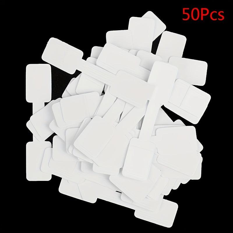 50-100pcs Blank Tag Necklace Ring Jewelry Coated Paper Sticker Tag