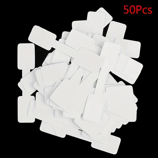 50-100pcs Blank Tag Necklace Ring Jewelry Coated Paper Sticker Tag