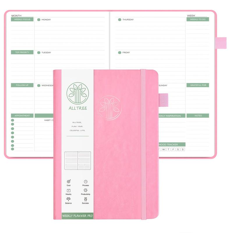 Undated Weekly & Monthly Planner Hardcover Notebook