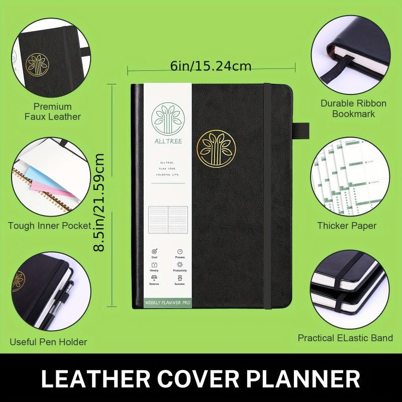 Undated Weekly & Monthly Planner Hardcover Notebook