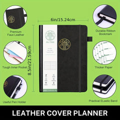 Undated Weekly & Monthly Planner Hardcover Notebook