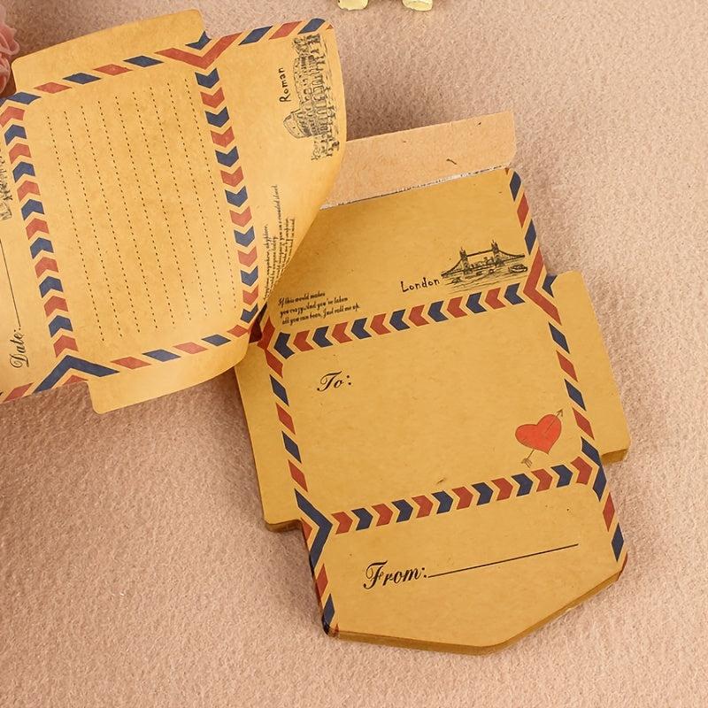 45 Retro Envelope Shaped Sticky Notes with Thank You Cards