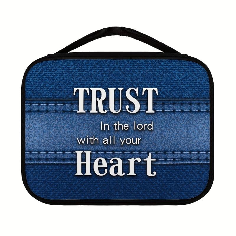 Vintage Denim Bible Cover Portable Bookcase Protection With Handle and Pocket