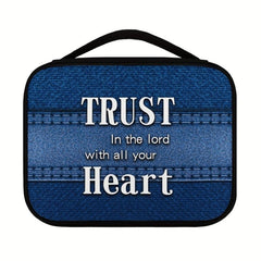 Vintage Denim Bible Cover Portable Bookcase Protection With Handle and Pocket