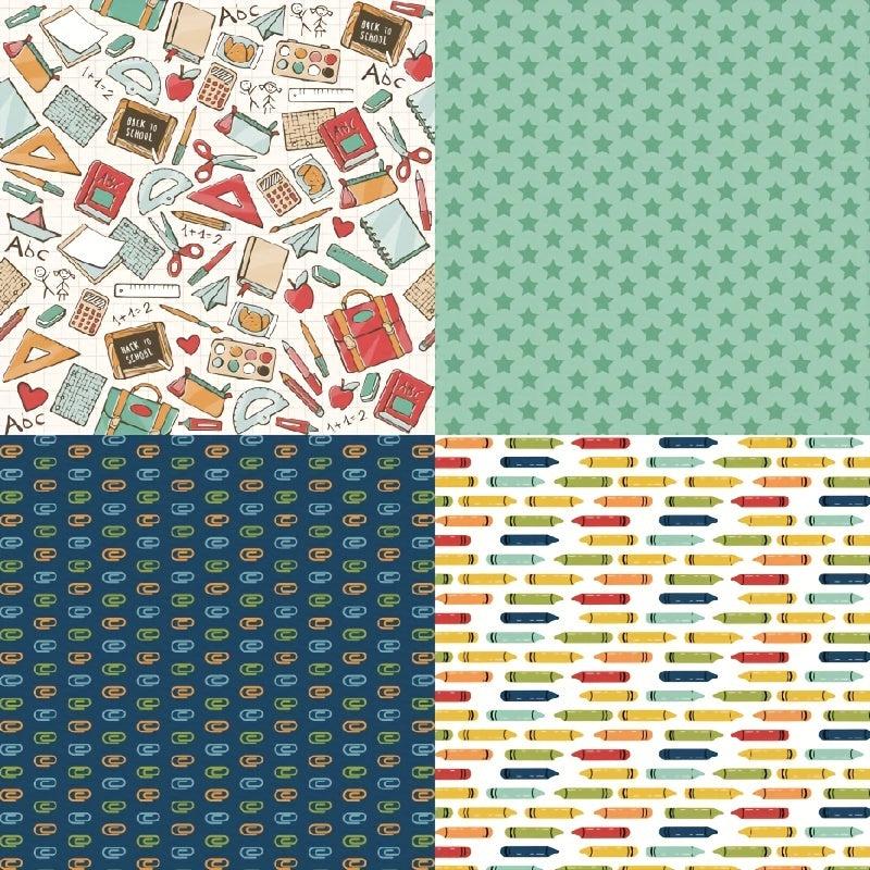 24sheets Back To School Theme Scrapbooking DIY Paper