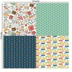 24sheets Back To School Theme Scrapbooking DIY Paper
