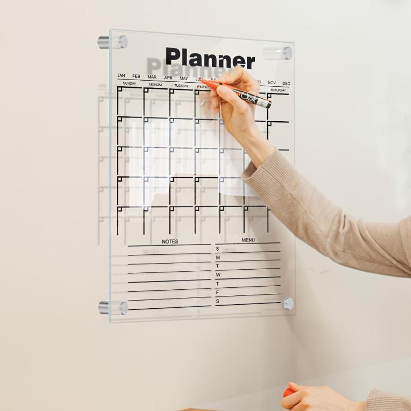 Monthly Weekly Planner Hanging Display Board Pen Writings Erasable Acrylic